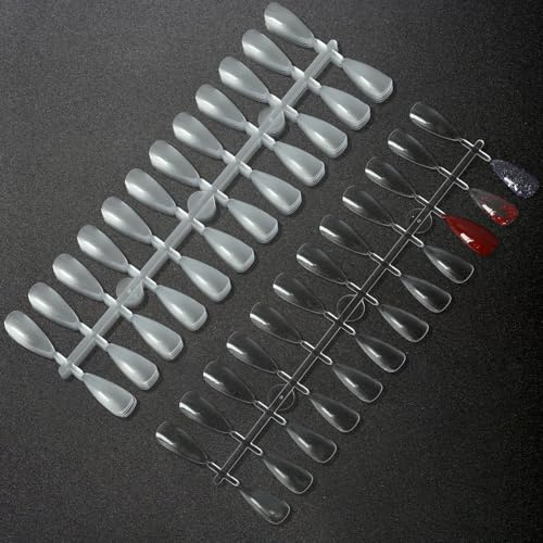 C12rtive Lot de 480 pointes de faux ongles en acrylique de haute qualité pour gel et vernis normal, durables, faciles à colorier (transparent)