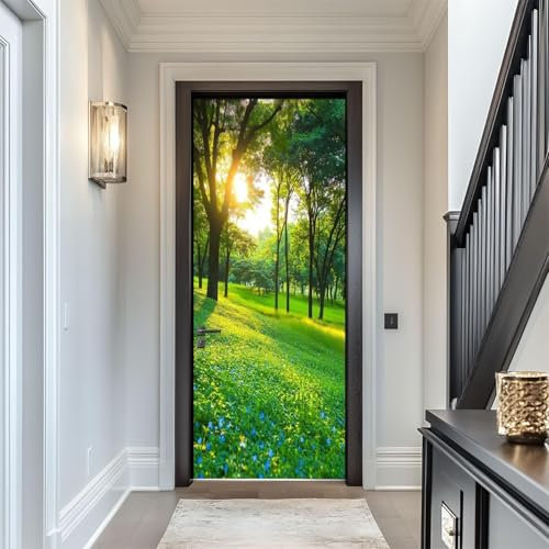 Türbekleben Natur Türtapete, Selbstklebend TürPoster Natur Türbilder, 3D Fototapete Türfolie Poster Tapete Türaufkleber Tür Tapeten 77 x 200 cm q.3705