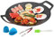 Grill de barbecue coréen, poêle à grill | de poêle à grill rond en fonte - Outils de cuisson portables avec des poignées pour l'induction, la cuisinière, la table de cuisson électrique