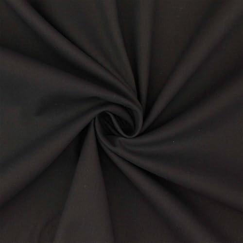 Baumwollstoff Ben, Meterware, Fahnentuch, Cretonne, uni schwarz (Länge am Stück: ab 100cm / Breite: 144cm)