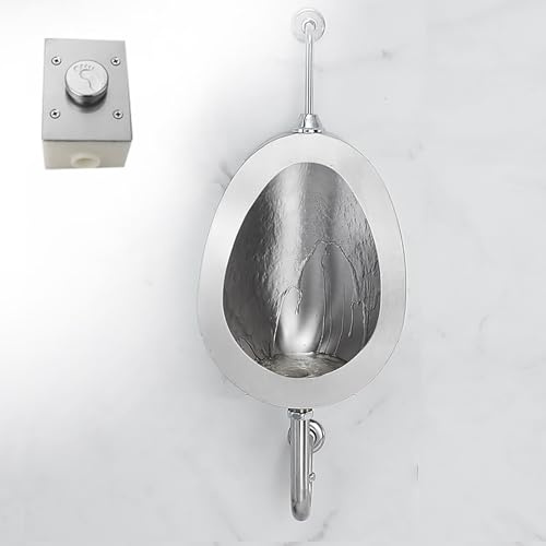 IYUESQ Urinario de Acero Inoxidable 304 de Pared para Hombre, con Descarga de pie, para baño público, Ideal para Garaje, Karaoke, prisión, Bar, Hotel y Tienda.