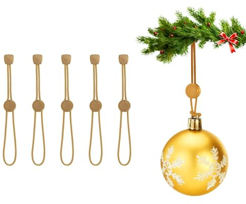 Ganci per palline di natale, Ganci antiscivolo per decorazioni albero di natale, Pesanti ganci per gli ornamenti dell'albero di natale per piccoli e grandi ornamenti (Oro, 24 unità‌)