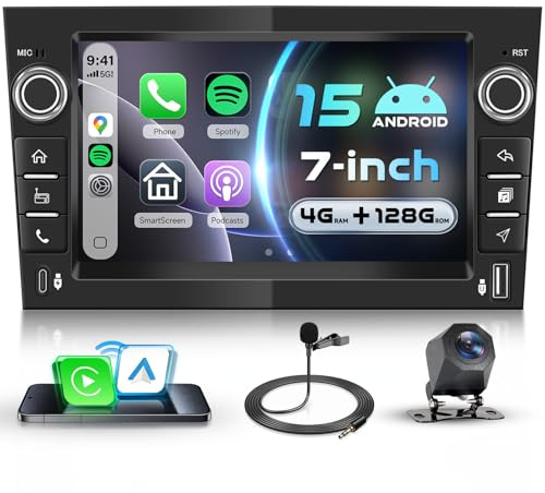 VECHTEL 4G+128G Autoradio Nero Android 15 per Opel Corsa C/D Zafira B Astra H Meriva Vivaro Signum Combo, 7'' IPS HD Schermo co Carplay Android Auto GPS Wi-Fi USB/Tipo-C Bluetooth FM RDS Camera