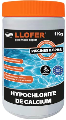 Llofer 1Kg Hypochlorite de Calcium granulés - Chlore Choc - Eau Verte & Trouble - chloration Choc Piscine