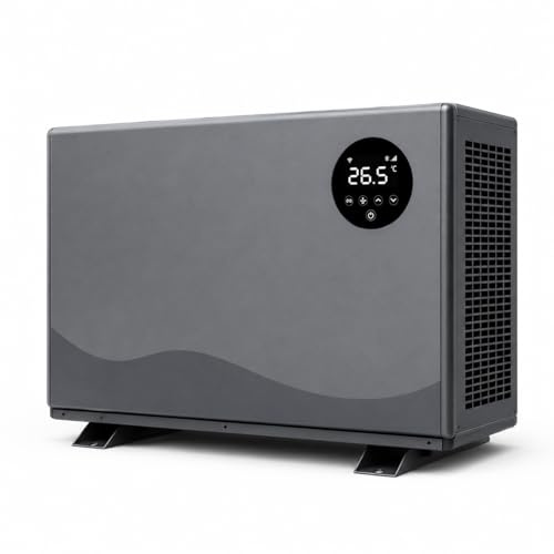poolomio® Wärmepumpe Pool 11 kW Inverter WLAN, für 30-55 m³, COP 15, leise | Heizen & Kühlen bis -12°C, ca. 40 dB(A), Titan-Wärmetauscher, R32, salzwassergeeignet bis 5 g/l