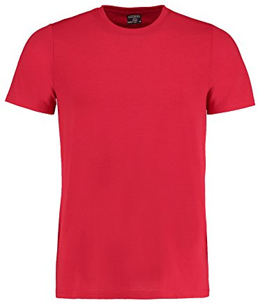 Kustom Kit Mens Fashion Fit T-Shirt, Red, XL, Tear Out Label, Sublimation Printing