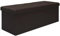 DuneDesign Faltbare Sitzbank 110x38x38cm XXL Sitztruhe inkl. 2 Trennwände 120L Polsterbank Fußbank Leinen-Optik Braun