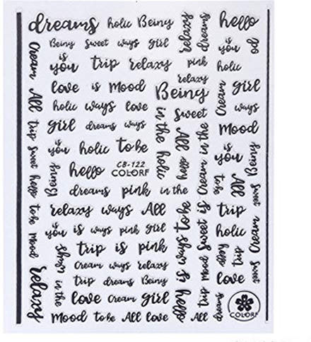 1pc 3d Hollow Letters Nail Art Stickers Black Adhesive Decal Nail Wrap Decor Accessories