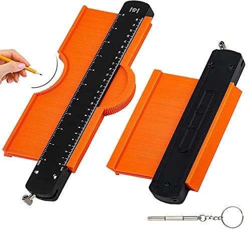 Maotrade Konturenlehre mit Feststeller 25cm & 16cm 2er Set Konturmessgerät mit Schloss Profilehre Duplikator zum Übertragen von Konturen Vervielfältigungslehre mit Fixierung für Laminat Fliesen