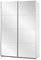 Rauch Möbel Caracas Schrank Kleiderschrank Schwebetürenschrank, Weiß mit Spiegel, 2-trg., inkl. Zubehörpaket Premium 2 Kleiderstangen, 6 Einlegeböden, 1 Hakenleiste, 1 Türdämpfer-Set, BxHxT 136x210x62 cm
