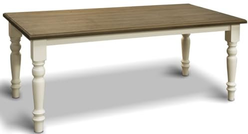 Casa Padrino Landhausstil Esstisch Größen - Massivholz Küchentisch - Esszimmer Möbel im Landhausstil, Tisch Grösse:220 x 100 cm, Farbe Tischplatte:Weathered Oak
