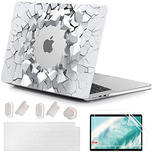 MUSHUI 4 in 1 Hülle Kompatibel mit MacBook Air 13.6 Zoll 2025 2024-2022 (M4 A3240 M3 A3113 M2 A2681), Ultradünne Hartschale Schutzhülle Snap Case & Tastaturschutz & Schutzfolie, 3D-Schwarze Löcher
