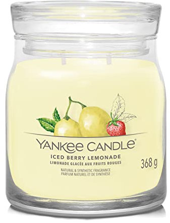 Yankee Candle Signature Scented Candle | Iced Berry Lemonade Medium Jar Candle with Double Wicks | Soy Wax Blend Long Burning Candle | Perfect Gifts for Women