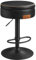 VASAGLE EKHO Collection - 360° Swivel Bar Stool, Height Adjustable Barstool with Storage, Synthetic Leather with Stitching, Mid-Century Modern, Kitchen Bar, Easy Assembly, Ink Black