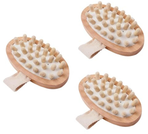 Healeved 3pcs Shower Brush LED Pineapple Cup Bathroom Acessories Silicone Teacup Cupcake Foot Massage Wooden Bath Brush Exfoliating Brush Massage Bath Brush Massage Brush Bamboo Body