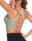 Crewhpo Sportbh Damen Gepolstert Sport-BHS Ohne Bügel Push up Fitness Bustier Cross Back Design Mit Polstern Nahtlose Sportunterwäsche für Yoga Fitness Pilates Gym S-XL
