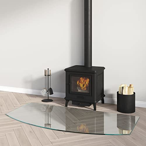 Rantry Placa de cristal para chimenea, 120 x 60 cm, protector de suelo para parquet y superficies laminadas, base de estufa resistente a altas temperaturas, cubierta de suelo de vidrio templado tipo 1