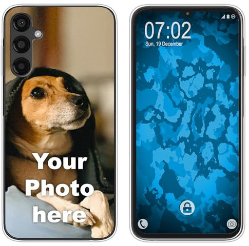 PhoneNatic personalisierte Handyhülle für Galaxy A15 Custom Silikon Case in transparent zum selbst gestalten mit eigenem Foto Bild Text individuell