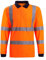 MIZAF® Hi Viz Long Sleeve Polo Shirts - Men's High Visibility Reflective Tape Safety Security Work Breathable Lightweight Workwear T-Shirt Tops (Orange, XL)