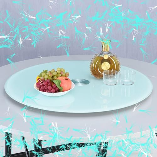 BBERHFNFZK Großer Tischplatte Drehteller 50cm Gehärtetes Glas Lazy Susan 100cm Runder Esstisch Drehbares Serviertablett 90cm Küche Drehplatte Servierplatte, Einfaches Teilen Von Lebensmitteln(50cm/20