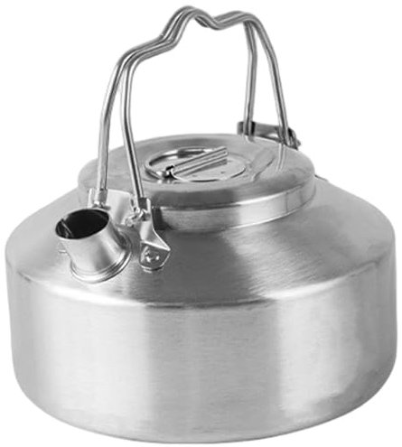 Camping Kettle Stainless Steel Camping Tea Kettle with Double Handle Portable Camp Coffee Pot for Bushcraft and Outdoor Campfire Use 1L