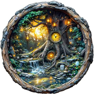 KaayeeWood Holzpuzzle Erwachsene,Magischer Zeitbaum Holzpuzzle,Einzigartige Wooden Puzzle Mit Geschenkbox,Geschenke für Kinder und Erwachsene(34 * 34cm-270 Stück)