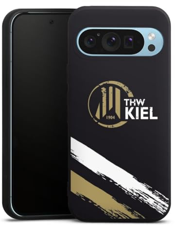 DeinDesign Premium Silikon Hülle kompatibel mit Google Pixel 9 Pro XL Handyhülle schwarz Case THW Kiel Logo Handball