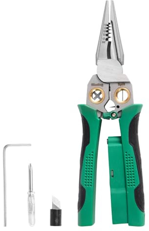 BTFO 4 Pcs Wire Stripper Set, 8 in 1 Wire Stripper with Voltage Tester Multi-Function Electrical Pliers with Small Handle Screwdriver Scraper for Stripping Cutting Pulling Winding Cables