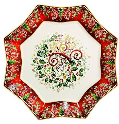 Palais Royal Piatto a Stella Bordo Rosso 28cm Porcellana Tavola di Natale