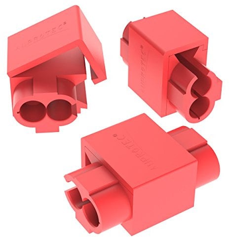 AUPROTEC 10x Rubacorrente 0,5-1,0 mm² rosso Morsetti Ruba Corrente Connettori Rapidi Isolati PP Ottone Stagnato Terminali per Cavi Fili Elettrici