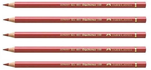 FABER-CASTELL Polychromos Buntstifte, Mine, 3,8 mm, Öl, Venedigrot, 5 Stück