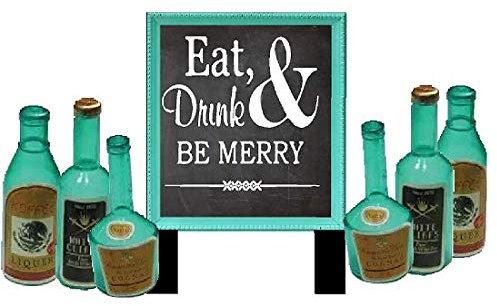 Alcohol Lovers Cake/Food/Cupcake Birthday Party Decoration Topper Picks (6pack Liquor Bottles)