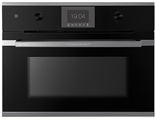 Küppersbusch CBM6350.0S3 Einbau-Kompaktbackofen mit Mikrowelle, Glas/Metall, Schwarz, Design-Kit Silver Chrome beiliegend