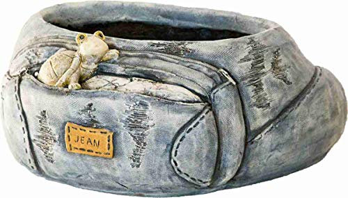 NATIV Pflanztopf Tasche Jeans-Optik, Polyresin, Blumentopf