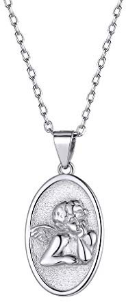 FaithHeart 925 Sterling Silber Schutzengel Saint Raphael Anhänger Halskette mit Geschenkebox für Damen und Herren