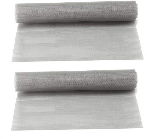 SOFIALXC Grillage Fin Maille en Acier Filtre Maille INOX Moustiquaire Wire Mesh pour Porte Fenêtre Anti Souris Insectes Serpents Filtre Hotte 120 Mesh Long 100cm-50cm wide2pcs