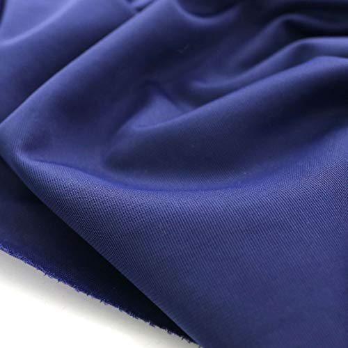 TOLKO Jersey-Stoff für Shirt Kleid Rock | mittelschwer knitterarm elastisch | 130cm breit Kleiderstoff Kostümstoff Jersey Stoff Meterware Dekostoff zum Nähen (Blau)