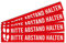 4 Fußbodenaufkleber Abstand halten | 80x12cm | stabile Folie mit UV-Schutz | Schutzlaminat Rutschhemmung R11 nach DIN 51130 | 4er Set | Bitte Abstand halten rot | Dreifke®