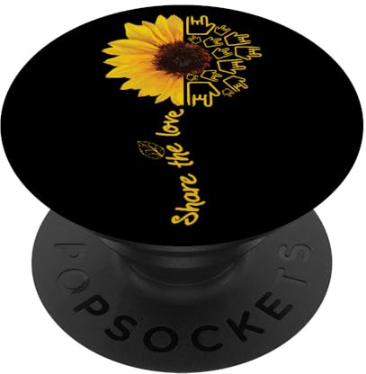 Sign Language - ASL - American Sunflower - Share the Love PopSockets Klebender PopGrip