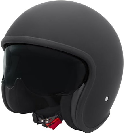 Zorax Mattschwarz XL (61-62cm) ZOR-601 Offenes Gesicht Jethelme mit Innerer Visier Motorradhelm Damen und Herren ECE 2206 Genehmigt