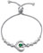 Agvana Damen Armband Herz, 925 Sterling Silber Infinity Armband Geburtsstein Armbänder, Mai Geburtsstein Erstellt Smaragd Verstellbare Armband Edlen Schmuck Geschenk für Frauen