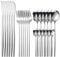 Cutlery Set, 24-Piece Home Safety Stainless Steel Flatware Set, High-Grade Mirror Polishing Silverware Set Service for 6, Includes Knives, Forks, Spoons, for Home and Kitchen with Premium Box