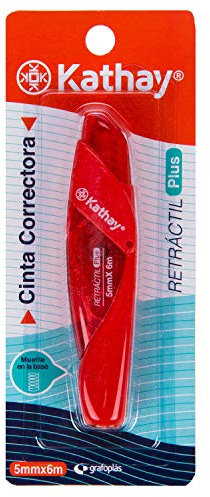 Kathay 86028399. Retpracticil Plus Korrekturband, 5 mm x 6 m, zufällige Farben: Schwarz, Blau und Rot