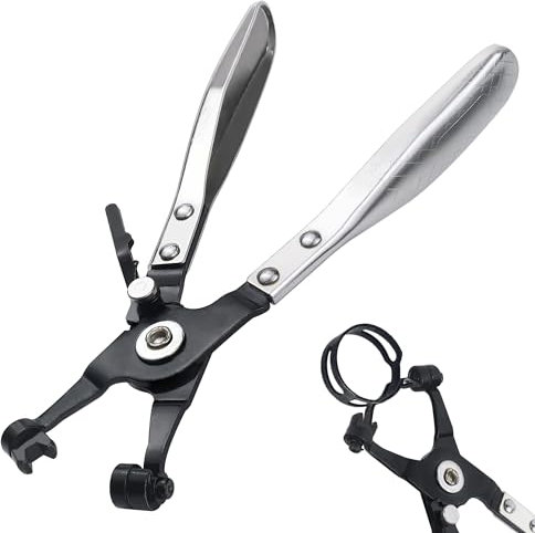 Hose Clamp Pliers, Heavy Duty Hose Clip Pliers, Automotive Tools Auto Repairing Tool, Hose Clamps Removal & Installation Tool, for Car Water Pipe Ring-Type and Swivel Flat-Band Clamps