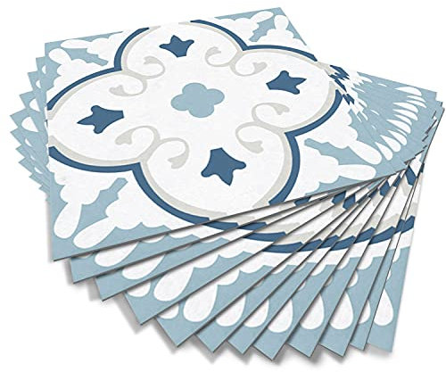 Alwayspon Bodenfliesen abziehen und aufkleben, Vinyl-Boden-Aufkleber, rutschfeste Bodenfliesen, selbstklebende Aufkleber, blau, 20 cm x 20 cm x 12 Stück