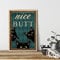 GLASA Wandkunst Poster Mental Black Cat Poster Nice Butt Kunstdruck Leinwand Vintage Lustige Katze Tauchen Malerei Badezimmer Wc Wohnkultur 40x70cm Rahmenlos