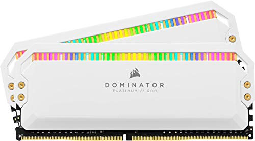 Corsair DOMINATOR PLATINUM RGB DDR4 32GB (2x16GB) 3600MHz C18 Desktop Memory (12 Ultra-Bright CAPELLIX RGB LEDs, Patented CORSAIR DHX Cooling, Wide Compatibility, Intel XMP 2.0) White (CMT32GX4M2D3600C18W)
