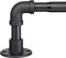 INFLATION Frosted Industrial Gardinenstange, schwarzes Gardinenstangenrohr für Fenster 81–109 cm, verstellbares Edelstahl-rostbeständiges Verdunkelungs-Gardinenstangen-Set