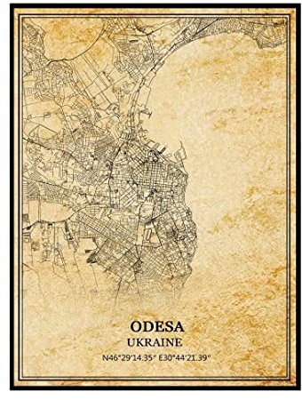 Odessa Ukraine Wandkunst, Vintage-Druck, Poster, Leinwand, Karte, Kunstwerk, Reise, Souvenir, Geschenk, Heimdekoration, ungerahmt 9x11 inches