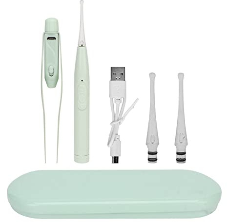 Ohrenschmalzentfernungsset für Kinder, LED Licht Baby Ohrreiniger Set mit Beleuchtetem Löffelgriff, Löffel, Pinzette, USB Kabel und Aufbewahrungsbox für Erwachsene Kinder zu Hause
